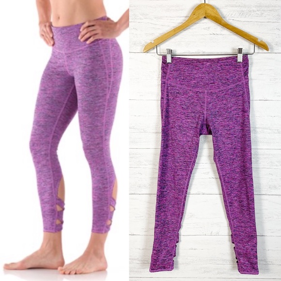 manduka Pants - Manduka • Purple Criss Back Crop Leggings XS